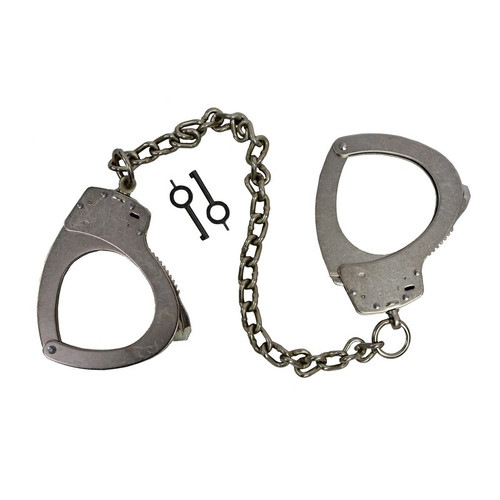 Smith & Wesson 350121 Model 1900 Slot Lock Chain-Linked Leg Irons, Satin Nickel Smith & Wesson 350121 Model 1900 Slot Lock Chain-Linked Leg Irons, Satin Nickel