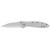 Kershaw 1660ST Leek, Serrated Folding Knife Assisted SpeedSafe Drop Point 3.00" Sandvik 14C28N Partially Serrated Edge Blade, Stainless Steel Handle