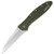 Kershaw 1660OL Leek, Olive Folding Knife Assisted SpeedSafe Drop Point 3.00" Sandvik 14C28N Plain Edge Blade, Olive Handle