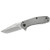 Kershaw 1324 Cathode Folding Knife Assisted SpeedSafe American Tanto 2.25" Stonewashed 4Cr14 Plain Edge Blade, Stainless Steel Handle
