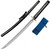 Cold Steel 88BWWK Wakazashi 21" 1060 Carbon Blade, Samé (Ray Skin) Long Handle with Black Braid Cord and Brass Menuki