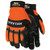 MCR Safety 935HVO Black Synthetic Leather Palm, G Shaped Gel Pad, Orange Hi-Vis Spandex Back Mechanics Gloves w/ Adjustable Hook & Loop