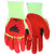 MCR Safety UT1953 UltraTech® 13 Gauge Lime HyperMax™ Shell, Red Sandy Nitrile Foam Coated Palm & Fingertips, Padded Palm, Red TPR Back Mechanics Gloves w/ Reinforced Thumb Crotch