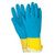 MCR Safety 5410LE ChemTech™ 12" 20 mil Yellow Flock Lined, Raised Diamond Grip, Blue Neoprene Dipped Latex Gloves