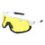 Bobster BFRE01 Freewheel Cycling Sunglass w/ Matte White/Gloss Black Frame & Smoke Black Red Revo, Yellow & Clear Lens