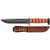 KA-BAR 1317 Dog's Head Utility Fixed Knife 12.00" Clip Point 1095 Cro-Van Blade, Brown Leather Handle