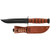 KA-BAR 1261 USA Short KA-BAR Serrated Fixed Knife 9.25" Clip Point 1095 Cro-Van Blade, Brown Leather Handle