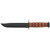 KA-BAR 1220 U.S. Army KA-BAR Straight Edge Fixed Knife 11.88" Clip Point 1095 Cro-Van Blade, Brown Leather Handle