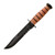 KA-BAR 1218 USMC KA-BAR Serrated Fixed Knife 11.88" Clip Point 1095 Cro-Van Blade, Brown Leather Handle