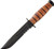 KA-BAR 1219 U.S. Army KA-BAR Serrated Edge Fixed Knife 11.88" Clip Point 1095 Cro-Van Blade, Brown Leather Handle