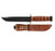KA-BAR 1225 U.S. Navy KA-BAR Straight Edge Fixed Knife 11.88" Clip Point 1095 Cro-Van Blade, Brown Leather Handle