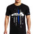 Thin Blue Line Men's Large Detroit Skyline Short Sleeve T-Shirt, Black
