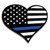 Thin Blue Line S-HEART-454 Heart Sticker, 4" x 4.5" Thin Blue Line S-HEART-454 Heart Sticker, 4" x 4.5"