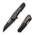 We Knife WE23012B-2 Falcaria Flipper Folding Knife 3.64" 20CV Wharncliffe Plain Edge Blade, Black Titanium/Copper Foil Carbon Fiber Inlay Handle