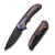 We Knife WE23020-2 Equivik Flipper Folding Knife 3.48" 20CV Drop Point Plain Edge Blade, Black/Flamed Titanium Handle