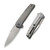 We Knife WE21021B-1 Speedster Flipper Folding Knife 3.47" 20CV Drop Point Plain Edge Blade, Gray Titanium Handle