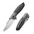 We Knife WE22015-3 Nitro Mini Flipper Folding Knife 3.13" 20CV Drop Point Plain Edge Blade, Gray Titanium/Linen Micarta Inlay Handle