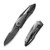 We Knife WE22028-6 Solid Flipper Folding Knife 3.88" 20CV Spear Point Plain Edge Blade, Polished Gray Titanium Handle