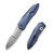 We Knife WE22028-4 Solid Flipper Folding Knife 3.88" 20CV Spear Point Plain Edge Blade, Blue Titanium Handle