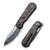 We Knife WE21033-DS1 Baloo Front Flipper Folding Knife 3.31" Damasteel Drop Point Plain Edge Blade, Black Titanium/Copper Foil Carbon Fiber Inlay Handle
