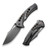 We Knife WE23051-3 Swiftfin Flipper Folding Knife 3.80" 20CV Modified Clip Point Plain Edge Blade, Gray/Gold Titanium Handle