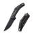 We Knife WE22045C-1 Speedliner Flipper Folding Knife 3.39" 20CV Drop Point Plain Edge Blade, Black Titanium Handle
