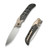 We Knife WE23072B-2 WE-Guthrie Flipper Folding Knife 3.94" 20CV Drop Point Plain Edge Blade, Champagne Titanium/Twill Carbon Fiber Inlay Handle