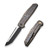 We Knife WE22035-4 Shadowfire Flipper Folding Knife 3.97" 20CV Tanto Plain Edge Blade, Tiger Stripe Flamed Titanium Handle