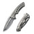 We Knife WE22044-DS1 Nexusia Flipper Folding Knife 3.48" Damasteel Drop Point Plain Edge Blade, Polished Titanium Handle