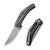 We Knife WE22045B-1 Speedliner Flipper Folding Knife 3.39" 20CV Drop Point Plain Edge Blade, Gray Titanium/Twill Carbon Fiber Handle
