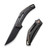 We Knife WE22045B-2 Speedliner Flipper Folding Knife 3.39" 20CV Drop Point Plain Edge Blade, Black Shredded Carbon Fiber Handle