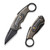 We Knife WE22021-2 Yardbird Flipper Folding Knife 2.44" 20CV Wharncliffe Plain Edge Blade, Bronze Titanium/Rose Carbon Fiber Inlay Handle