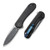 We Knife WE18062X-DS1 Elementum Flipper Folding Knife 2.96" Damasteel Drop Point Plain Edge Blade, Black Titanium Handle