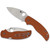 Spyderco C123GBORP Sage 5 Folding Knife 3" CPM Rex 121 Plain Edge Blade, Burnt Orange G-10 Handle