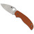 Spyderco C123GBORP Sage 5 Folding Knife 3" CPM Rex 121 Plain Edge Blade, Burnt Orange G-10 Handle