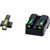 Hiviz KBN321 LiteWave H3 Handgun Sight 1911 Fix Rear Green Litepipes White Front Ring, White