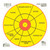 Pro-Shot Products PTT-6PK Pistol Training Target, Bullseye Circle, 12 Inches, Yellow/Black, 6 Pack
