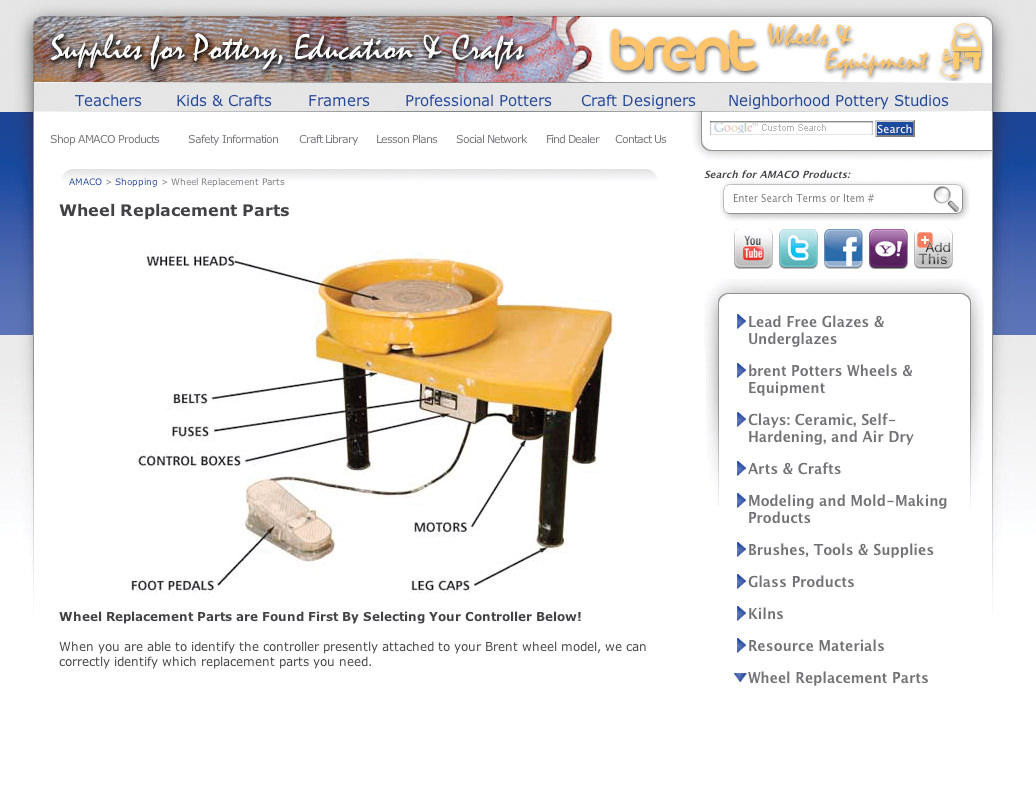 Model B - Brent Pottery Wheel - 110V - AMERICAN ART CLAY CO INC