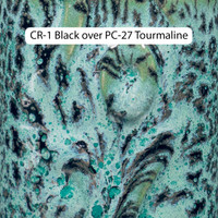 CR-1 over PC-27, 2 coats over 2 coats, Cone 6.