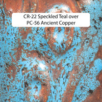 CR-22 over PC-56, 2 coats over 2 coats, cone 6
