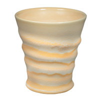 Cup glazed with P-60 Sun Pearl fired to Cone 6 on AMACO No.16 White Chocolate Clay