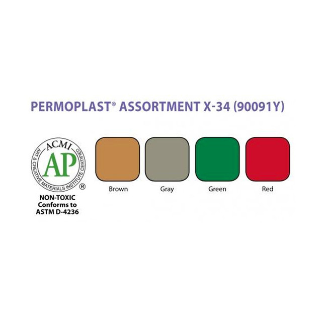 Permoplast Modeling Clay Assortment 4 Colors No. 34