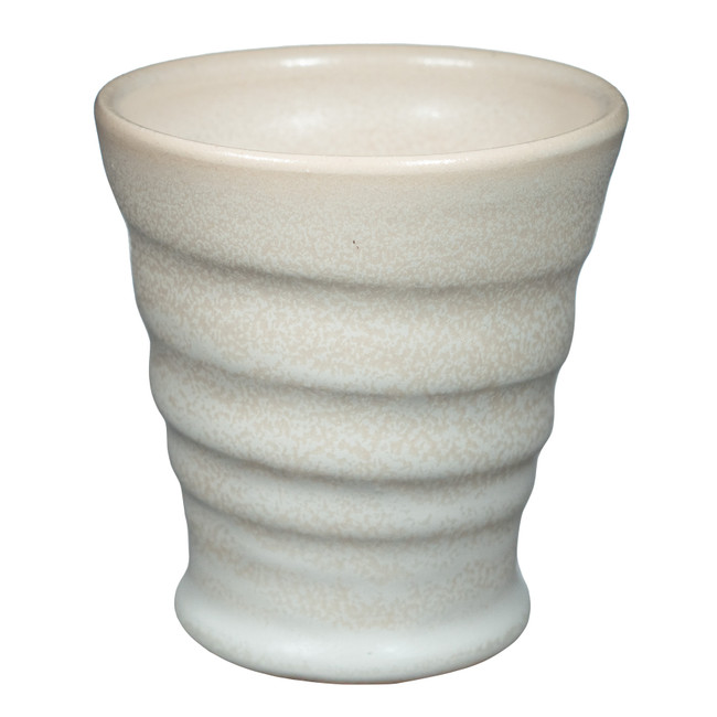 Cup glazed with P-10 Opal Mist fired to Cone 6 on AMACO No.16 White Chocolate Clay
