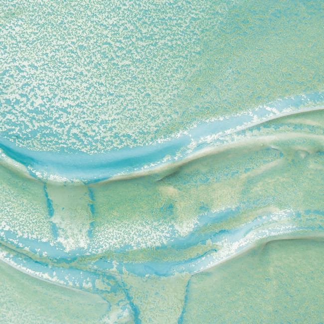 P-20 Aqua Shimmer fired to Cone 6 on AMACO No.16 White Chocolate Clay