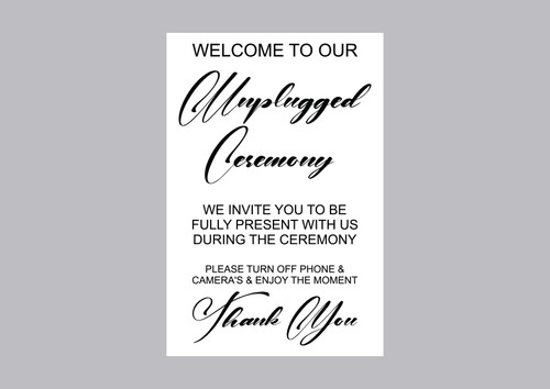 WELCOME TO OUR UNPLUGGED W&B