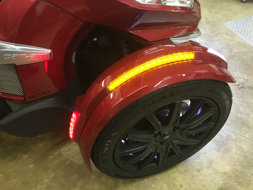 2013-2018 RT COMPLETE FRONT FENDER NEXT GEN LED REFLECTOR KIT BY SHOW CHROME. FITS ALL RT SPYDERS WITH THE NEW STYLE FENDERS INCLUDES CUSTOM PLUG AND PLAY WIRING HARNESS.(SPY224)