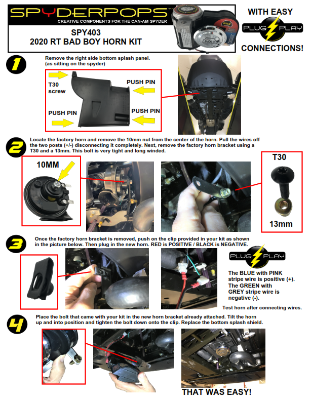 The Bad Boy Horn Upgrade (RT Models 2020-UP) - SPYDERPOPS