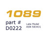 D0222 Decal, 1089 LM