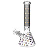 Designer Floral Diamond Water Pipe - 14"/14mm F/Colors Vary