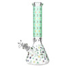Designer Floral Diamond Water Pipe - 14"/14mm F/Colors Vary